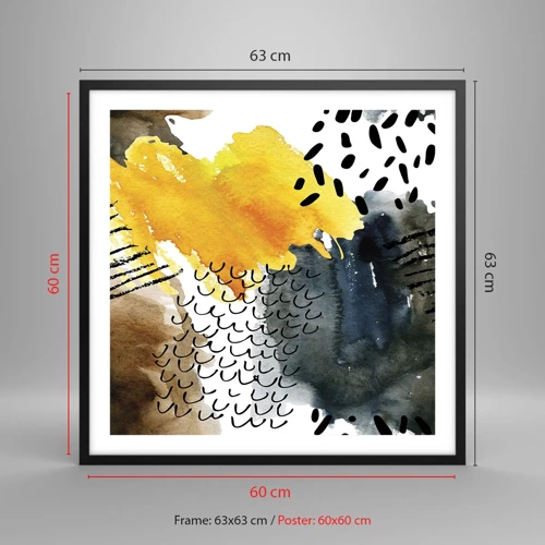 Poster in black frame - Meeting of Elements - 60x60 cm