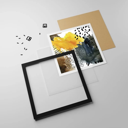 Poster in black frame - Meeting of Elements - 60x60 cm
