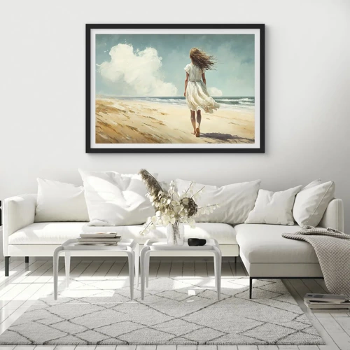 Poster in black frame - Meeting the Sun aand the Wind - 70x50 cm