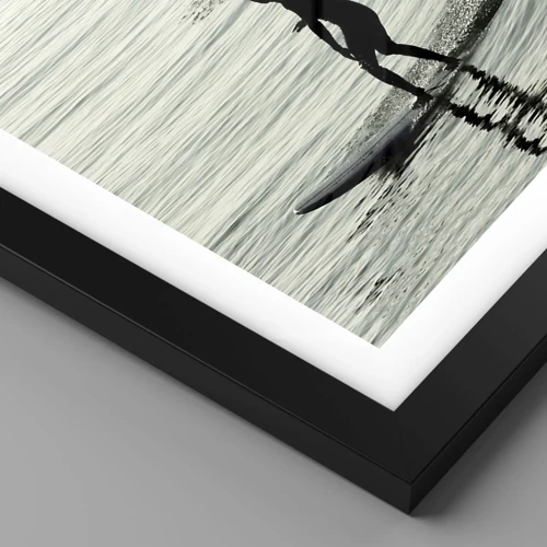 Poster in black frame - Meeting the Wave - 50x70 cm