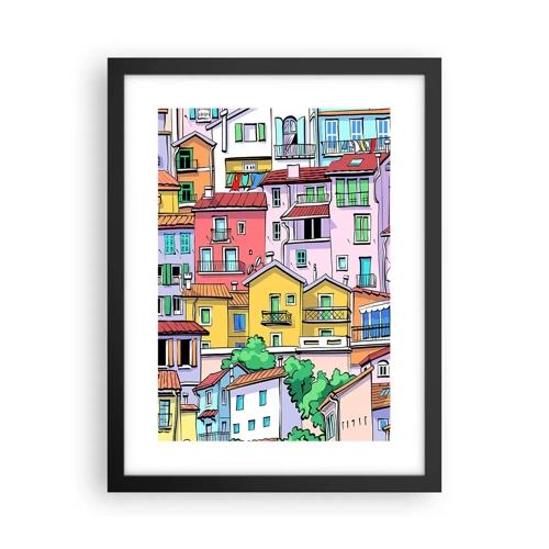 Poster in black frame - Merry City - 30x40 cm