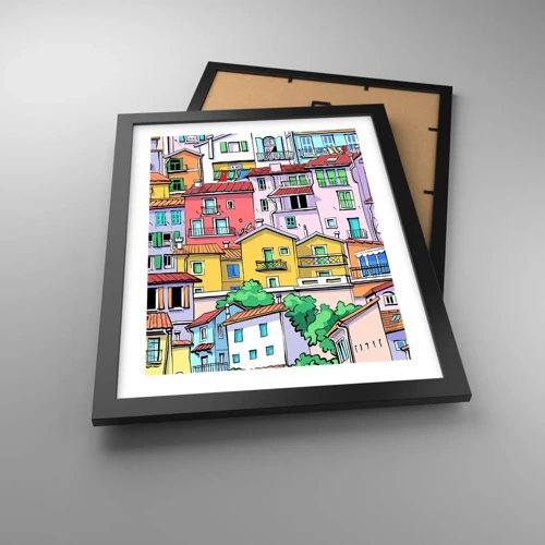 Poster in black frame - Merry City - 30x40 cm