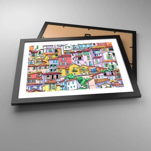 Poster in black frame - Merry City - 40x30 cm