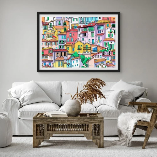 Poster in black frame - Merry City - 40x30 cm