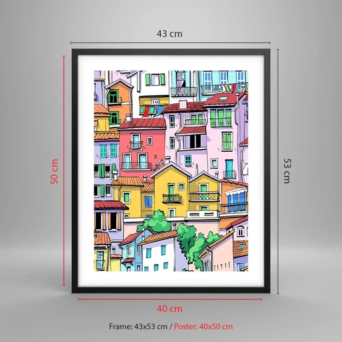 Poster in black frame - Merry City - 40x50 cm