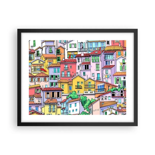 Poster in black frame - Merry City - 50x40 cm