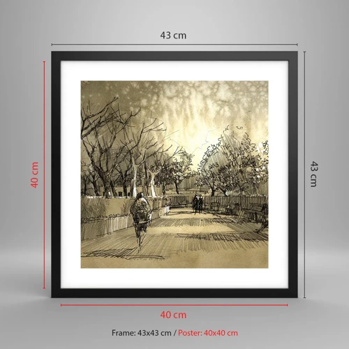 Poster in black frame - Moment Stopped with a Feather - 40x40 cm