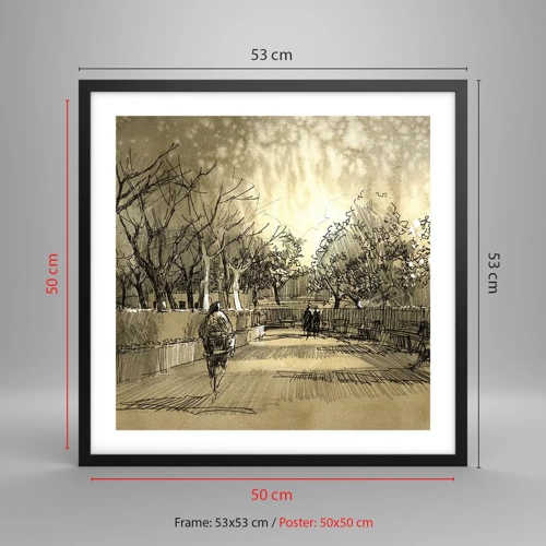 Poster in black frame - Moment Stopped with a Feather - 50x50 cm