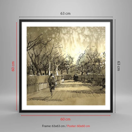 Poster in black frame - Moment Stopped with a Feather - 60x60 cm