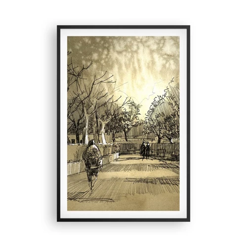 Poster in black frame - Moment Stopped with a Feather - 61x91 cm