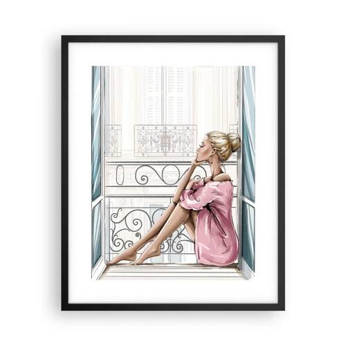 Poster in black frame - Morning in Paris - 40x50 cm