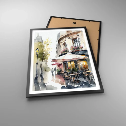 Poster in black frame - Morning in Paris - 50x70 cm