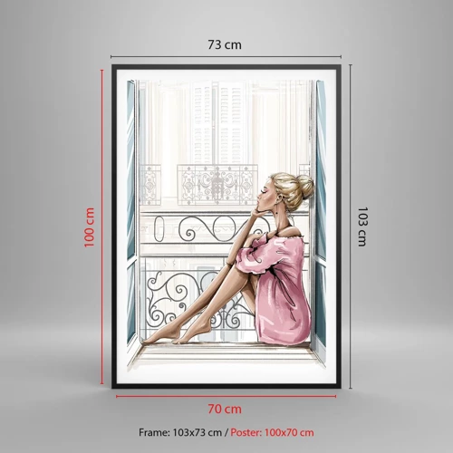 Poster in black frame - Morning in Paris - 70x100 cm