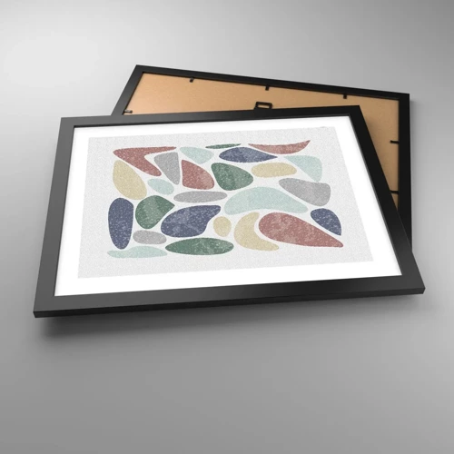 Poster in black frame - Mosaic of Powdered Colours - 40x30 cm