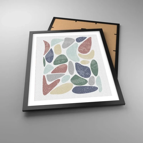 Poster in black frame - Mosaic of Powdered Colours - 40x50 cm