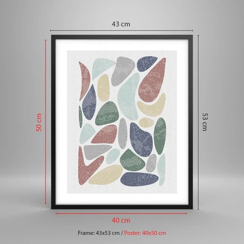 Poster in black frame - Mosaic of Powdered Colours - 40x50 cm