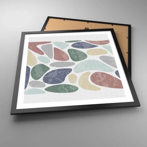 Poster in black frame - Mosaic of Powdered Colours - 50x50 cm