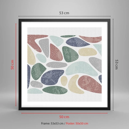 Poster in black frame - Mosaic of Powdered Colours - 50x50 cm
