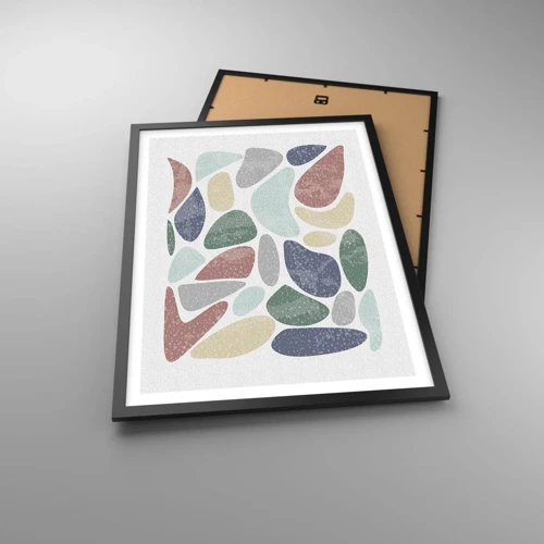 Poster in black frame - Mosaic of Powdered Colours - 50x70 cm