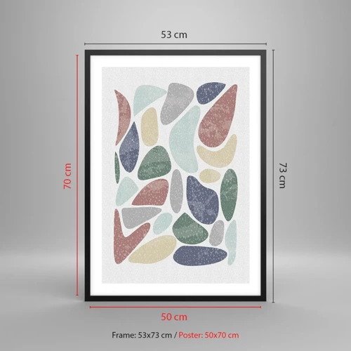 Poster in black frame - Mosaic of Powdered Colours - 50x70 cm