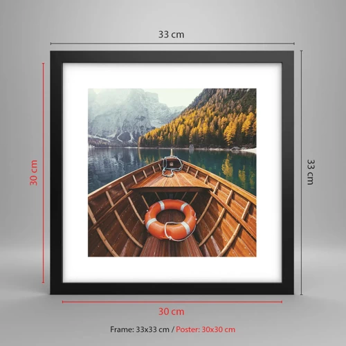 Poster in black frame - Mountain Hike - 30x30 cm