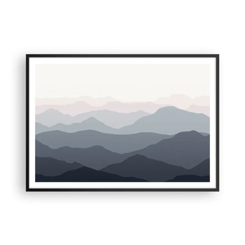 Poster in black frame - Mountain Waves - 100x70 cm