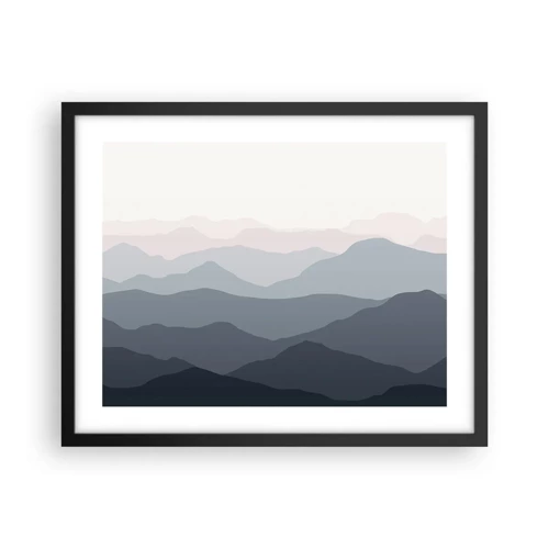 Poster in black frame - Mountain Waves - 50x40 cm