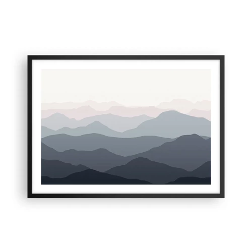 Poster in black frame - Mountain Waves - 70x50 cm