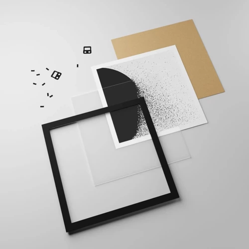 Poster in black frame - Movement of Particles - 40x40 cm