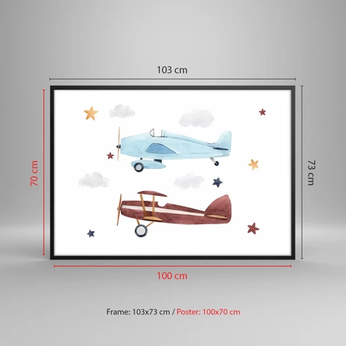 Poster in black frame - Mr Pilot We Are Waiting! - 100x70 cm