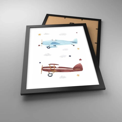 Poster in black frame - Mr Pilot We Are Waiting! - 30x40 cm