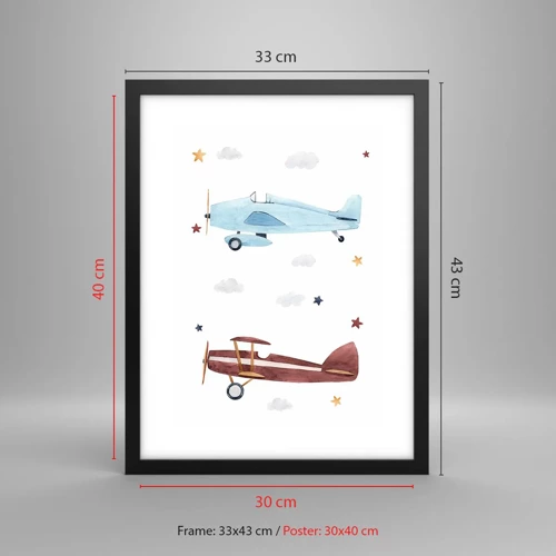 Poster in black frame - Mr Pilot We Are Waiting! - 30x40 cm