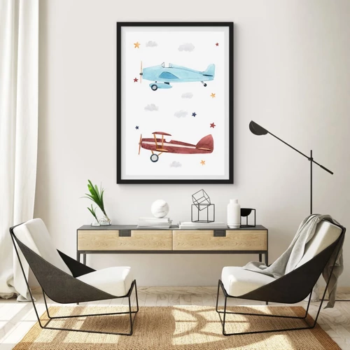 Poster in black frame - Mr Pilot We Are Waiting! - 30x40 cm