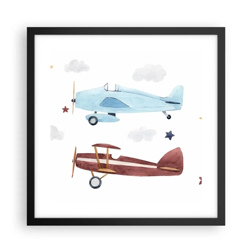 Poster in black frame - Mr Pilot We Are Waiting! - 40x40 cm