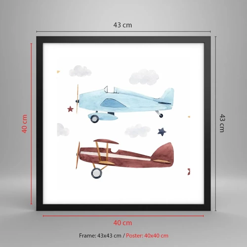 Poster in black frame - Mr Pilot We Are Waiting! - 40x40 cm