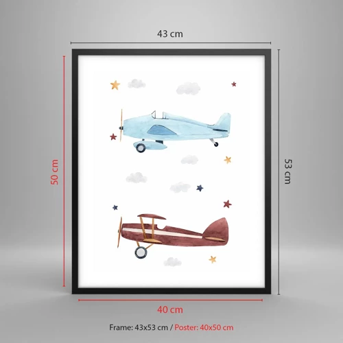 Poster in black frame - Mr Pilot We Are Waiting! - 40x50 cm