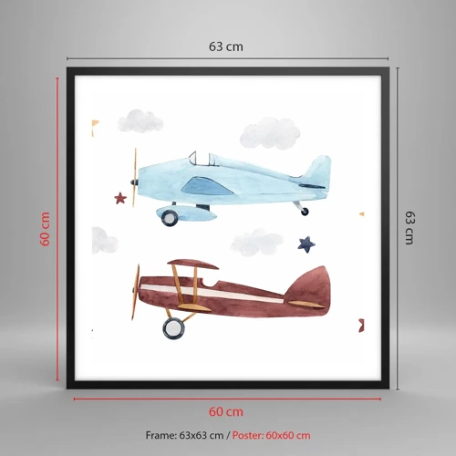 Poster in black frame - Mr Pilot We Are Waiting! - 60x60 cm