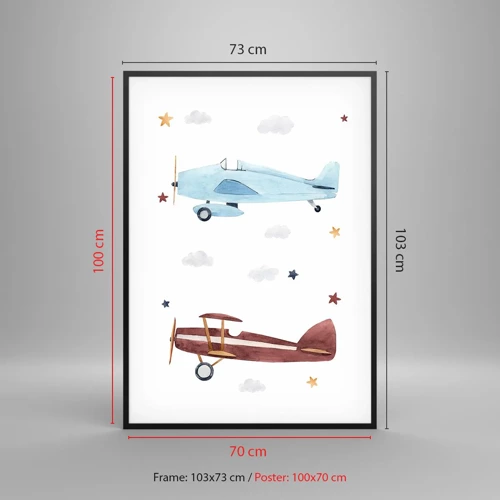 Poster in black frame - Mr Pilot We Are Waiting! - 70x100 cm