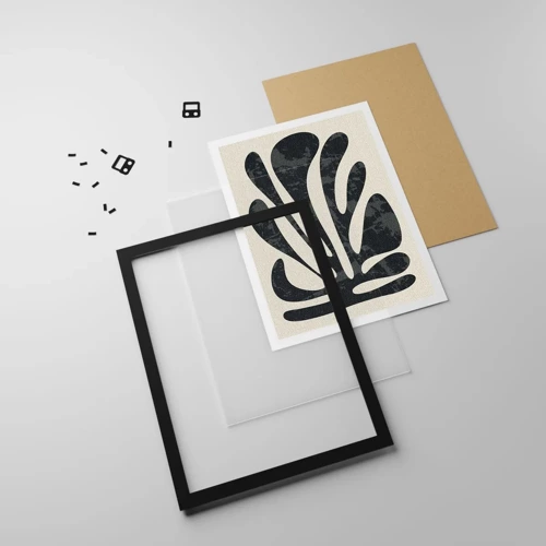 Poster in black frame - Multi-Finger Abstract - 50x70 cm