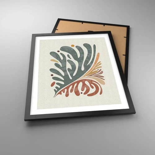 Poster in black frame - Multicolour Leaf - 40x50 cm