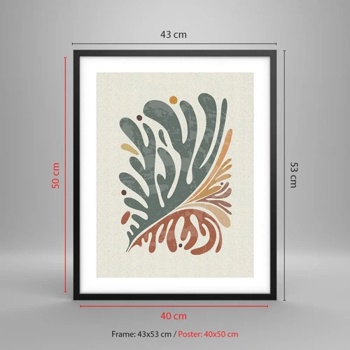 Poster in black frame - Multicolour Leaf - 40x50 cm