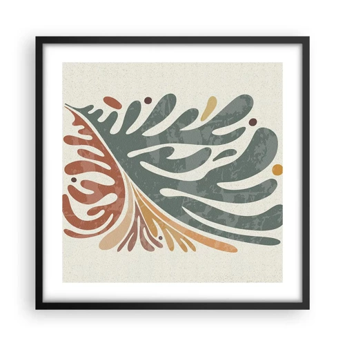 Poster in black frame - Multicolour Leaf - 50x50 cm