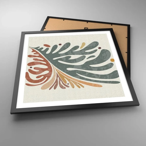 Poster in black frame - Multicolour Leaf - 50x50 cm