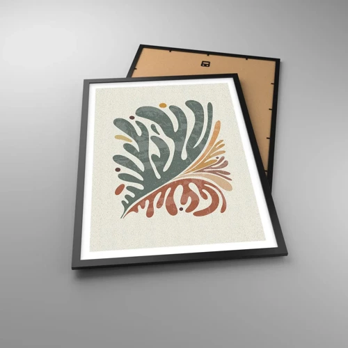 Poster in black frame - Multicolour Leaf - 50x70 cm