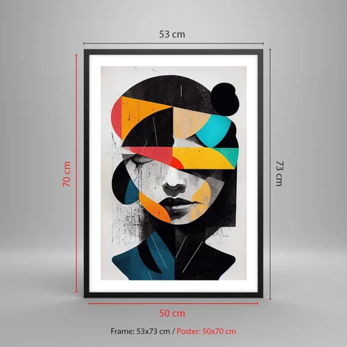 Poster in black frame - Multicolour Portrait of the Interior - 50x70 cm