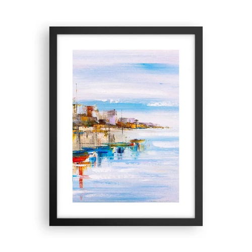 Poster in black frame - Multicolour Town Marina - 30x40 cm