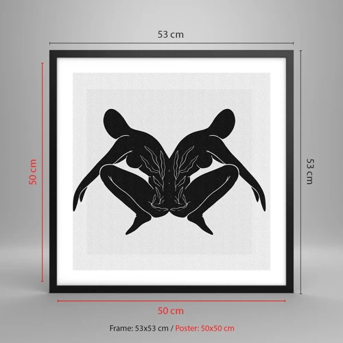 Poster in black frame - Mutual Soul - 50x50 cm