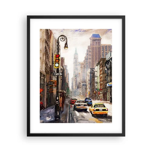 Poster in black frame - New York - Colourful in Rain - 40x50 cm