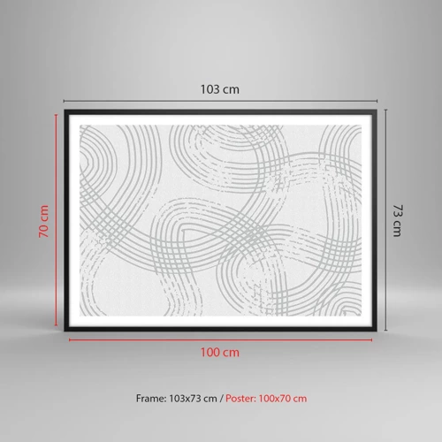 Poster in black frame - No Straight Line - 100x70 cm