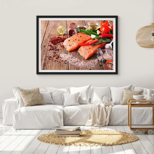 Poster in black frame - Norwegian Adventure in the Kitchen - 100x70 cm